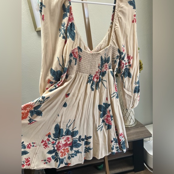 Free People Floral Mini Dress - Cream and Pink - Picture 12 of 13